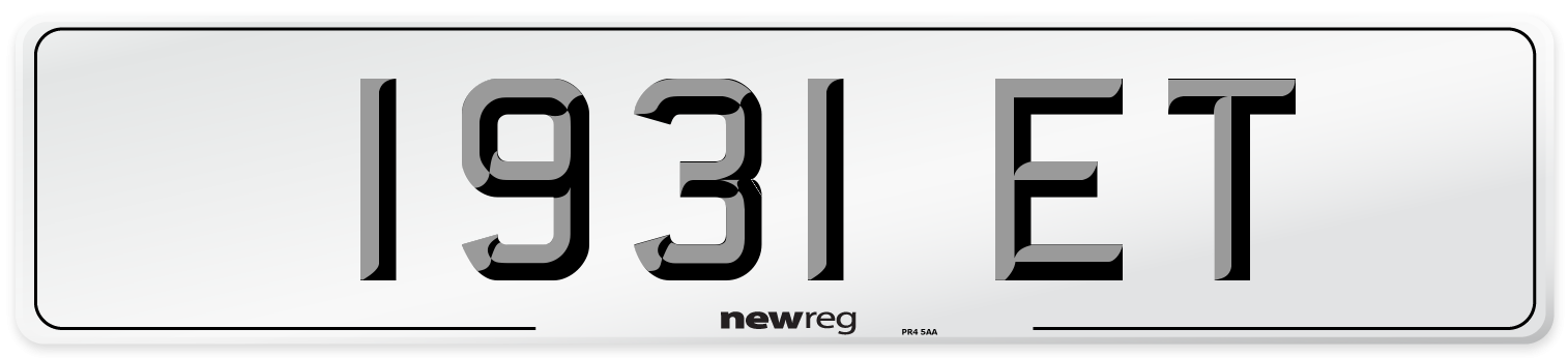 1931 ET Number Plate from New Reg